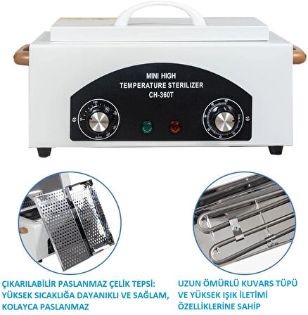 Ch-360t Yüksek Isı Sterilizasyon Cihazı 220°c Metal Alet Sterilizatörü Sanıtızıng Manikür Pedikür