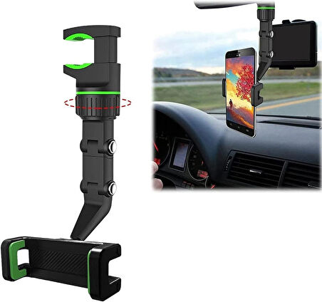 360° Dönebilen Ayarlanabilir Telefon Tutucu Araç İçi Arka Koltuk Masa Titreşim Önleyici Aparat