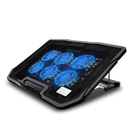 6 Fanlı Sessiz Laptop Soğutucu Stand Ayarlanabilir Rüzgar Hızı Çift USB 17.3'' Uyumlu Ergonomik