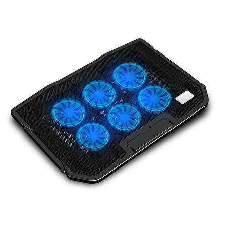 6 Fanlı Sessiz Laptop Soğutucu Stand Ayarlanabilir Rüzgar Hızı Çift USB 17.3'' Uyumlu Ergonomik