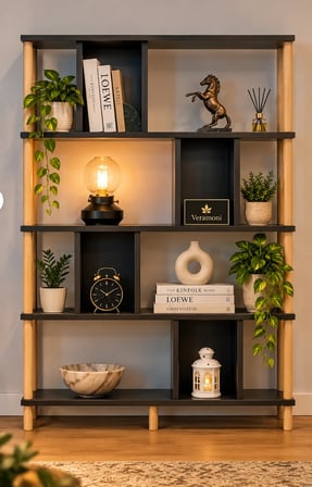 5 Raflı Modern İskandinav Dekoratif Kitaplık  Mutfak Rafı Kiler Çok Amaçlı Düzenleyici Raf