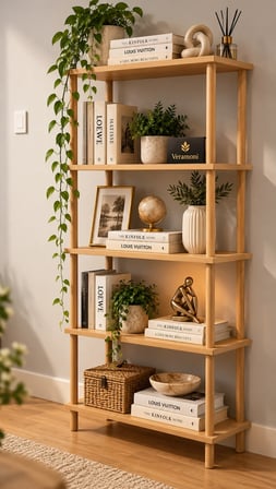 5 Raflı Modern İskandinav Kitaplık Ayakkabılık Banyo Düzenleyici Klasörlük Dekoratif Mutfak Rafı