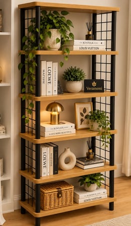 Kitaplık 5 Raflı Geniş Ayakkabılık Banyo Düzenleyici Dekoratif Mutfak Rafı