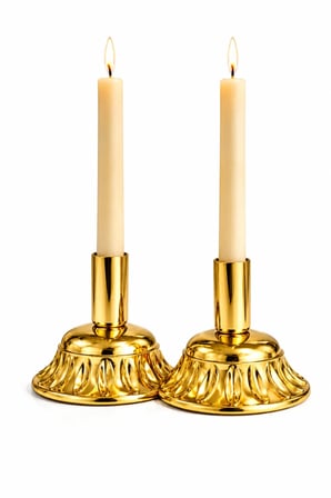 2'li Şamdan Seti Küçük Gold Renk Dekoratif Metal Mumluk