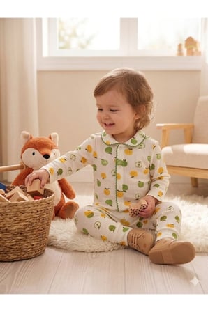 Bebek Uzun Kollu Oya Detaylı Mevsimlik Alt Üst Takım