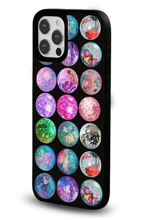 iPhone 13 Pro Max Uyumlu Desenli Parlak Tasarım Telefon Kılıfı - Disko Topları