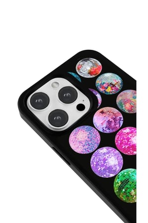 iPhone 13 Pro Max Uyumlu Desenli Parlak Tasarım Telefon Kılıfı - Disko Topları