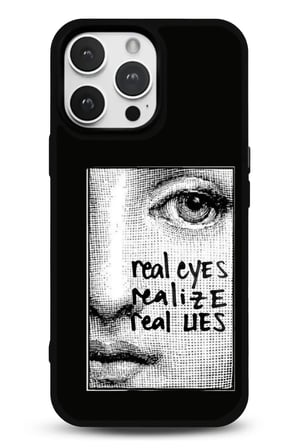 iPhone 13 Pro Max Uyumlu Desenli Parlak Tasarım Telefon Kılıfı - Real Eyes Realize Real Lies