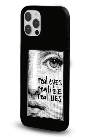 iPhone 13 Pro Max Uyumlu Desenli Parlak Tasarım Telefon Kılıfı - Real Eyes Realize Real Lies