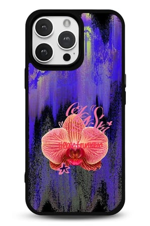 iPhone 14 Pro Max Uyumlu Desenli Parlak Tasarım Telefon Kılıfı - Glitch Orkide