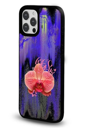 iPhone 14 Pro Max Uyumlu Desenli Parlak Tasarım Telefon Kılıfı - Glitch Orkide