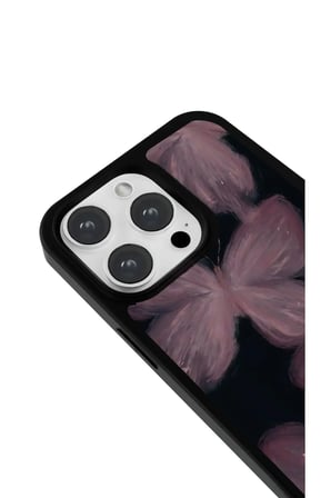 iPhone 14 Pro Max Uyumlu Desenli Parlak Tasarım Telefon Kılıfı - Pudra Kelebekler