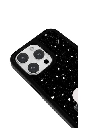 iPhone 16 Uyumlu Desenli Parlak Tasarım Telefon Kılıfı - Yıldızlı Fiyonklu Tavşan