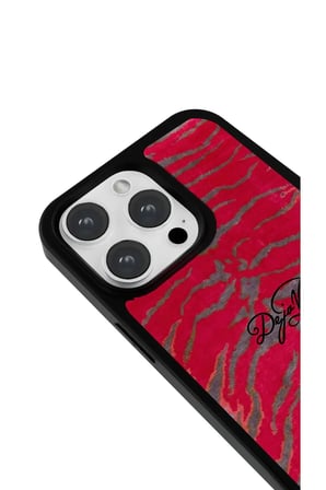 iPhone 16 Uyumlu Desenli Parlak Tasarım Telefon Kılıfı - Deja Vu Kırmızı Zebra