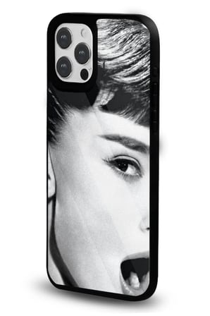 iPhone 16 Pro Uyumlu Desenli Parlak Tasarım Telefon Kılıfı - Siyah Beyaz Portre