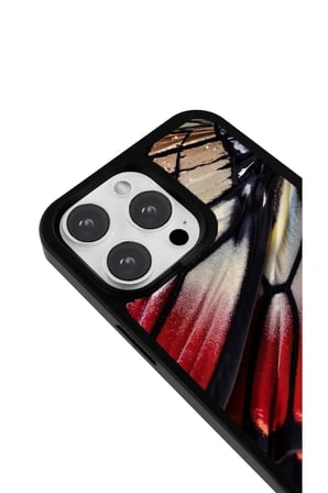 iPhone 16 Pro Max Uyumlu Desenli Parlak Tasarım Telefon Kılıfı - Kelebek Kanadı