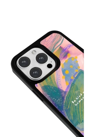 iPhone 16 Pro Max Uyumlu Desenli Parlak Tasarım Telefon Kılıfı - Be Kind You Humankind