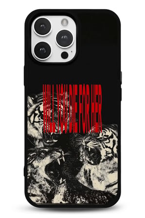iPhone 17 Pro Uyumlu Desenli Parlak Tasarım Telefon Kılıfı - Kaplanlar Will You Die For Her