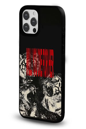 iPhone 17 Pro Uyumlu Desenli Parlak Tasarım Telefon Kılıfı - Kaplanlar Will You Die For Her