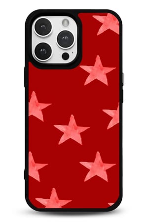 iPhone 17 Pro Max Uyumlu Desenli Parlak Tasarım Telefon Kılıfı - Kırmızı Yıldızlar