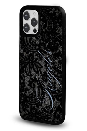 iPhone 13 Pro Max Uyumlu Dantel Parlak Tasarım Telefon Kılıfı - Siyah