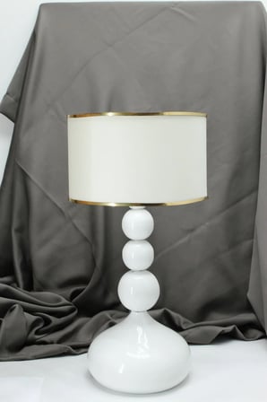 Casa Masa/Gece /Yatak başı /Metal ayak /Kumaş başlıklı ABAJUR LAMBASI
