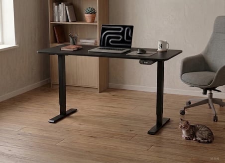 Çift Motorlu Elektrikli Yükseklik Ayarlı Masa İskeleti 70-120 cm, 125 kg Taşıma Kapasiteli – Tablası
