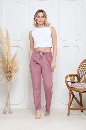 Kadife pijama altı pembe q7013