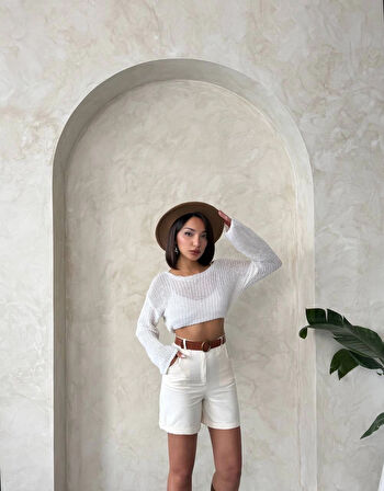 Gabardin kumaş şort