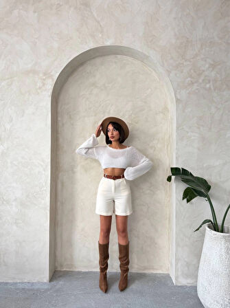 Gabardin kumaş şort