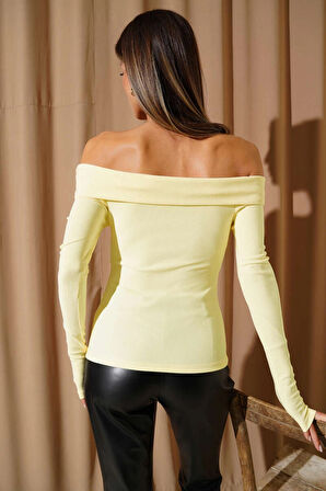 Madonna Çapraz Yaka Bluz Sarı t4331