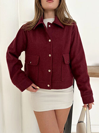 Zr model kaşe ceket bordo st255807