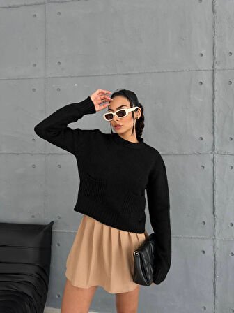 Cepli triko kazak siyah