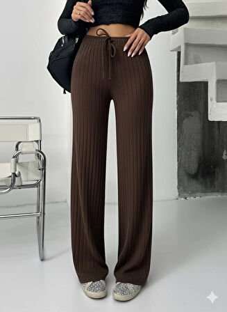 Fitilli şardonlu pantolon kahve a4058
