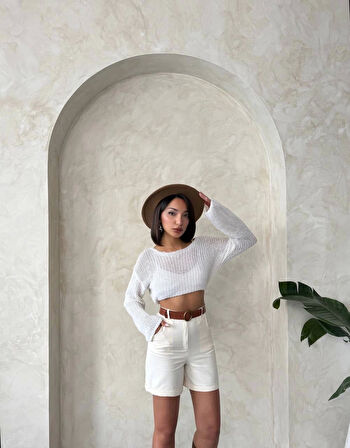 Gabardin kumaş şort