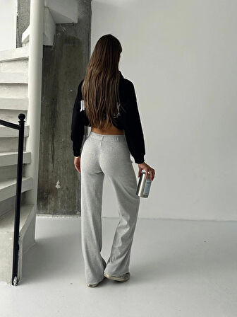 Fit comfort gri salaş pantolon A6011