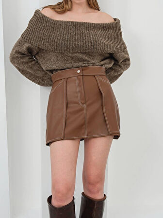 Kontrast deri etek kahve w260015