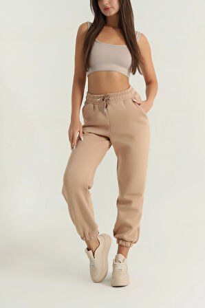 3 iplik şardonlu paça lastikli eşofman bisküvi is001