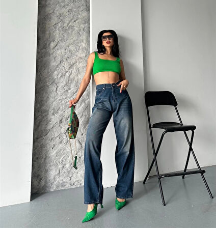 Baggy süper taş bıyık yıkama kahve tint jeans pantolon d2007