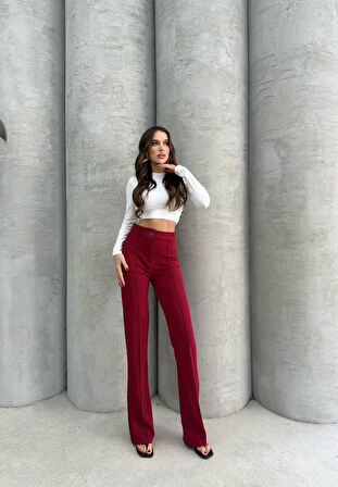 Önü cumalı ithal krep pantolon