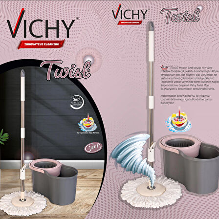 Vıchy Twist Döner Başlıklı Mop Gri