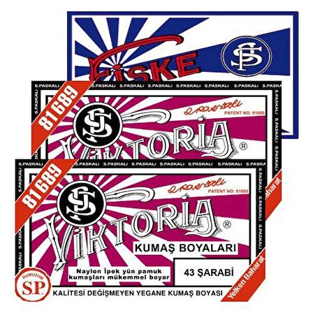 Viktoria Kumaş Boyası 07 Nar Çiçeği 2Pk+Fiske Sabitleme 1Pk