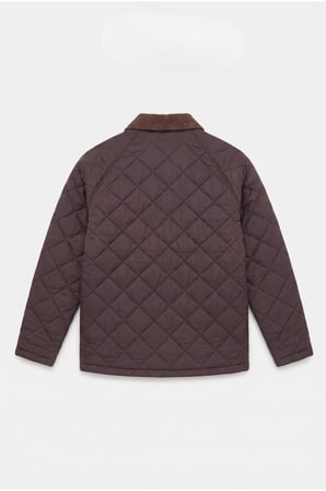 Retro Kadife Yaka Kapitone Ceket/Mont