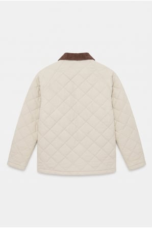 Retro Kadife Yaka Kapitone Ceket/Mont