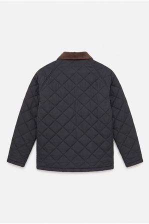 Retro Kadife Yaka Kapitone Ceket/Mont