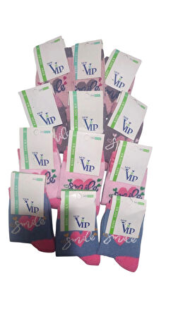 Vip 12 li kız çocuk 5/6 yaş pamuklu çorap