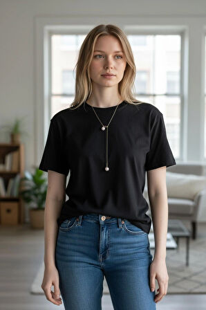 VividCharm Pembe İnci Paslanmaz Kolye