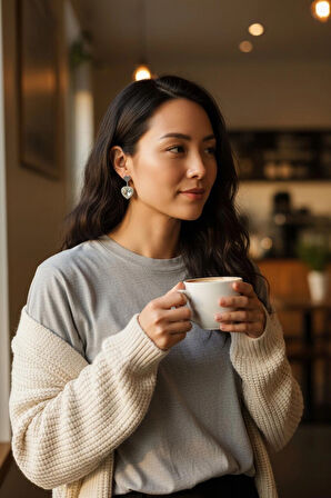 VividCharm Paslanmaz Çelik Kalpli Küpe