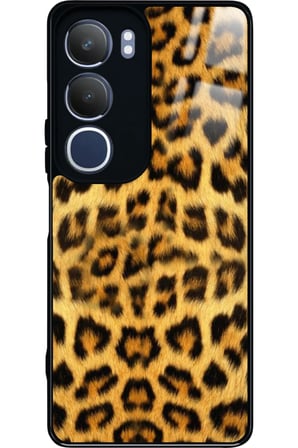 Vivo Y19s Uyumlu Sarı Leopar Tasarımlı Parlak Silikon Kılıf