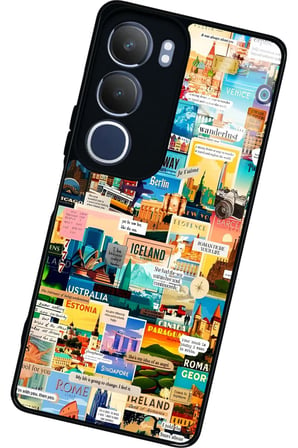 Vivo Y19s Uyumlu Travel Tasarımlı Parlak Silikon Kılıf